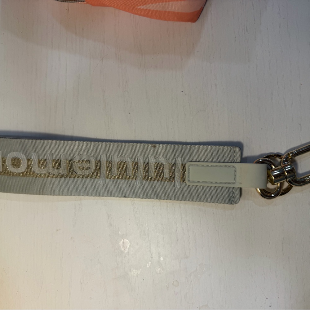 Lululemon Athletica Gray and White key chain